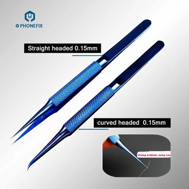 PHONEFIX Precision Titanium Alloy Fly Line Fingerprint Repair Tweezers Copper Link Wire Repair Tool For Mobile Phone Repair PHONEFIX Precision Titanium Alloy Fly Line Fingerprint Repair Tweezers Copper Link Wire Repair Tool For Mobile Phone Repair