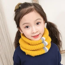 Новинка года; зимний шейный платок для девочек; детский хлопковый комбинезон; теплые мягкие шарфы для мальчиков и девочек; вязаный шарф с круглым вырезом