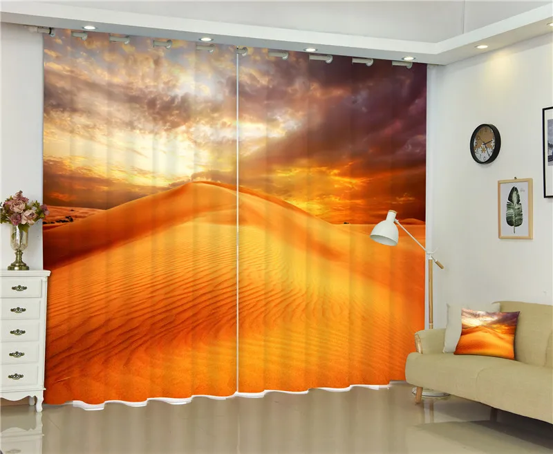 

2017 Desert scenery Blackout Window Drapes Luxury 3D Curtains For Living room Bed room Office Hotel Home Wall Tapestry