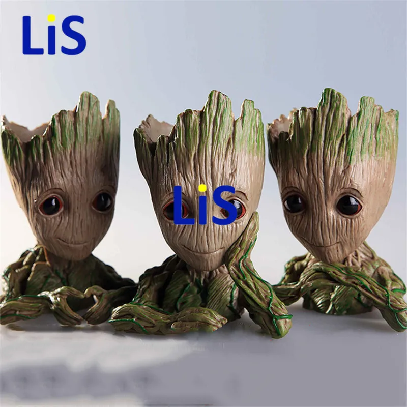 

14CM baby grot Guardians Flowerpot Action Figures Galaxy Cute Model Toy Pen Pot Best Christmas Gifts Kids Hobbies no Box