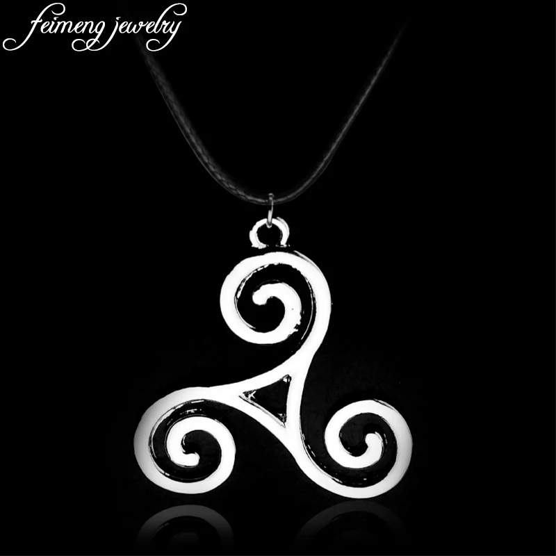 Fashion Korean Style Personality Protagonist Men Necklace Teen Wolf Alloy Simple A Werewolf Boy Triskele Pendant Jewelry
