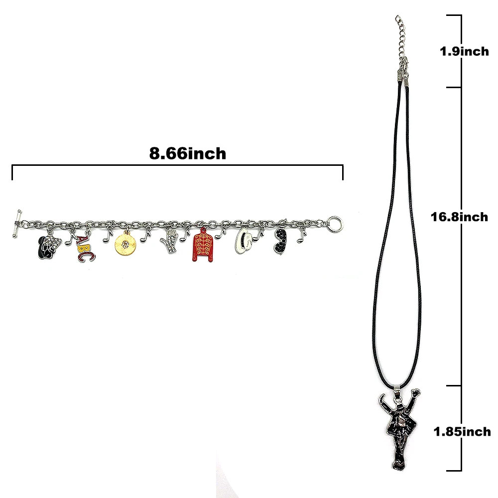 Bracelet with Classic Michael Jackson Necklace for Michael Jackson Fans Memorial Collection