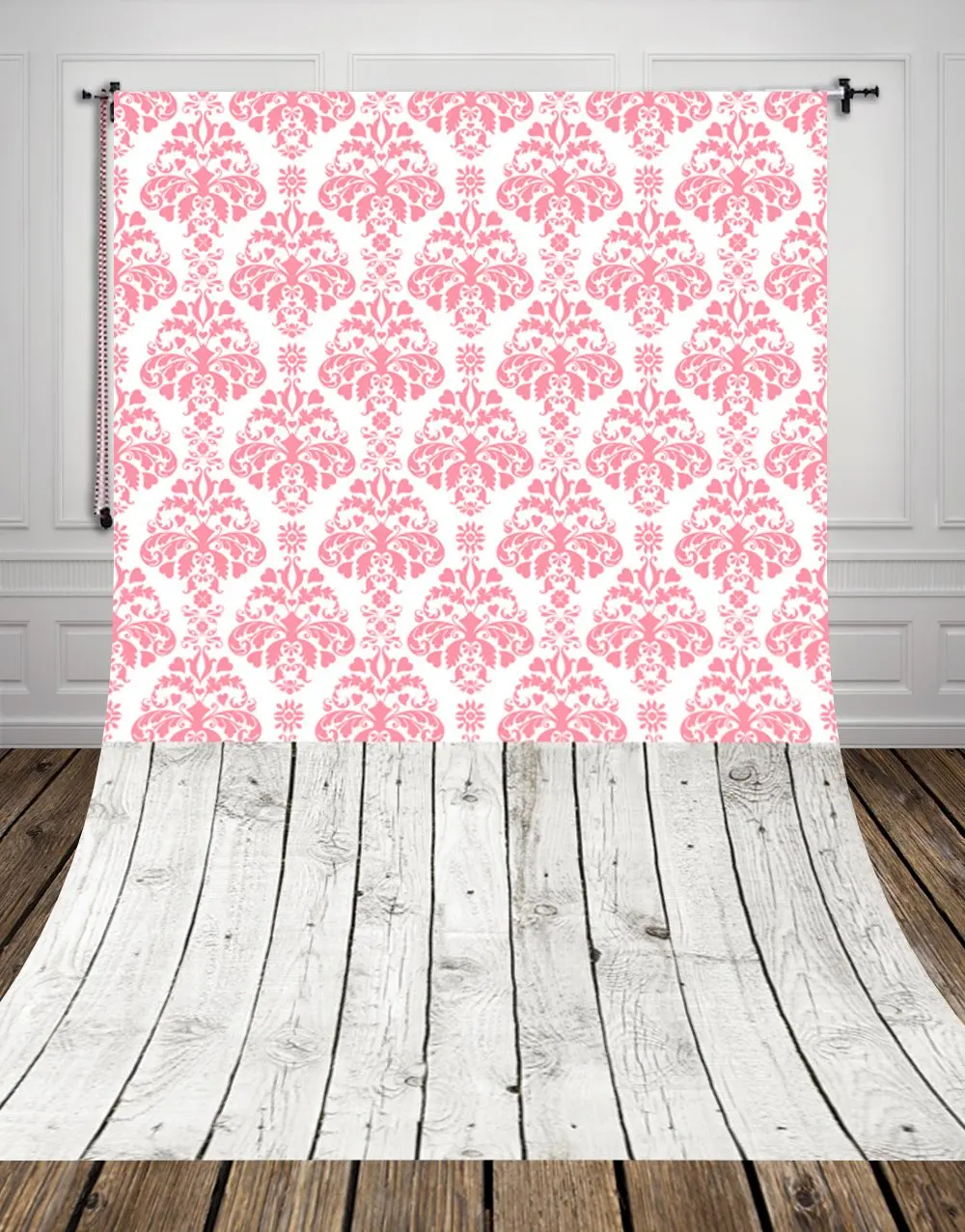 

5x7ft pink damask wall art photography background Newborn Backdrop