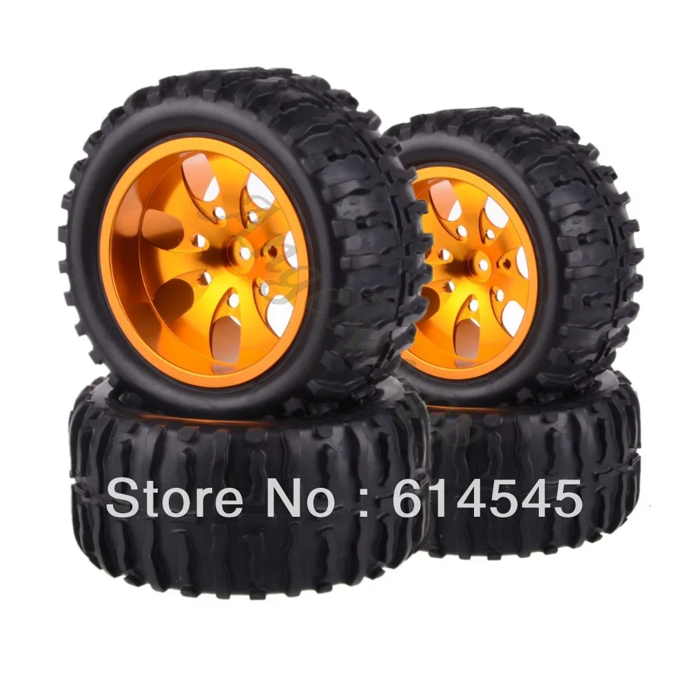 

88127 4xRC Monster Truck Bigfoot Metal 1:10 Wheel Rim & Tyre Tires 12MM HEX