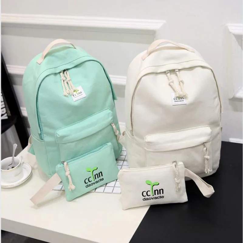 

2018 Solid Color Women Backpack High Quality Cute Canvas Backpack Female School Bags For Teenagers Mochila Escolar