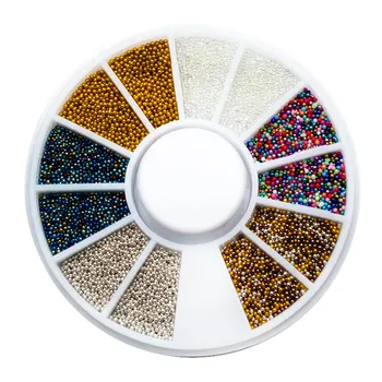 

0.6mm~0.8mm Microbeads Mix Colorful Cristal Caviar Nail Art Crystal Beads 3D For Nails Art Decorations In Wheel MJZ2085