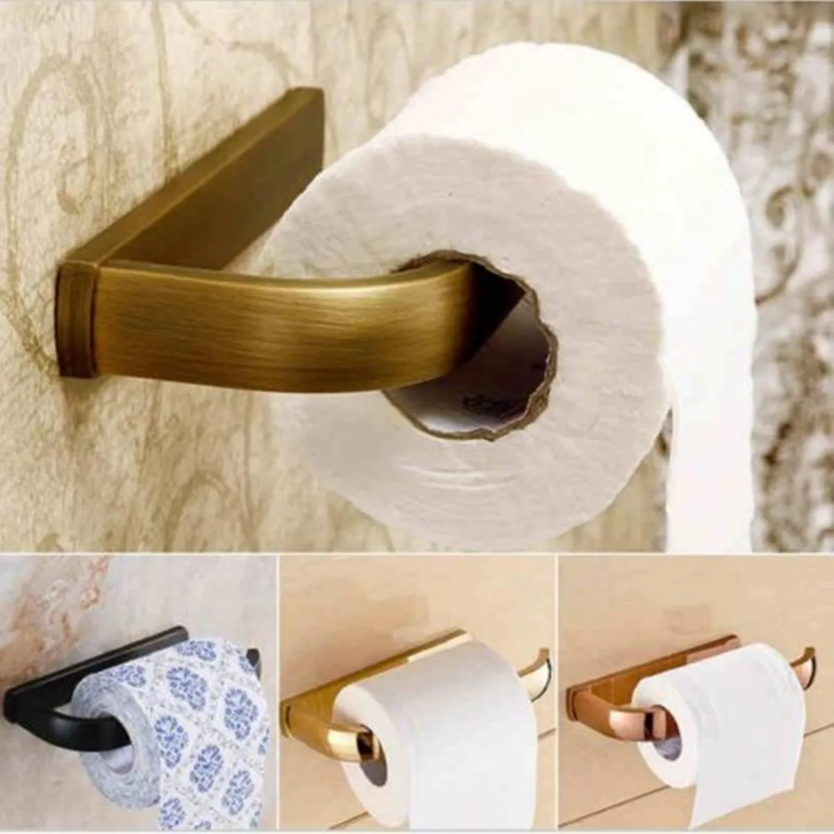 Золотой туалетной бумаги держатель для ванной и кухни дома настенное крепление рулон ткани вешалка медные аксессуары для ванной