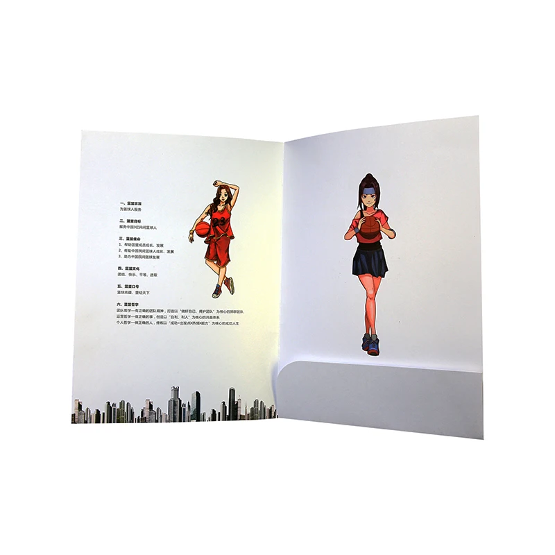 

Zuoluo Office Glossy Custom Folded Presentation Paper File Folders
