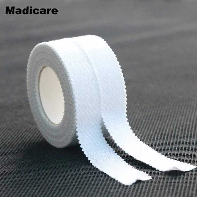 

Cotton Sports Tape High-stress Sport Activity Rigid Strapping Tape Wrist Knee Fingers Elbows Protection Pinked Edges(Pack of 6)