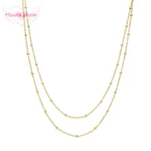 Mavis заяц шарик бисера чокер нержавеющая сталь Пятнистое двойное ожерелье Простой стиль элегантное ожерелье на День святого Валентина