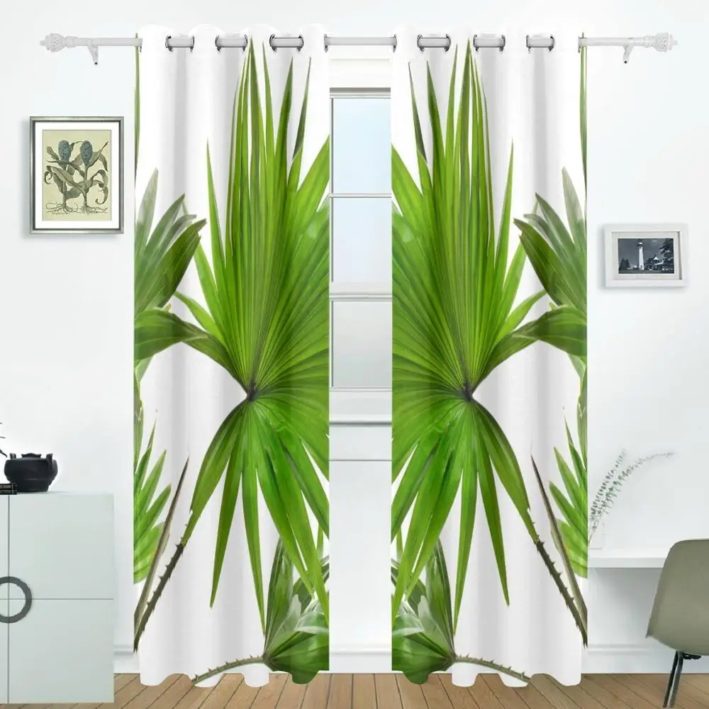 Palm Trees Leaf Curtains Drapes Panels Darkening Blackout Grommet