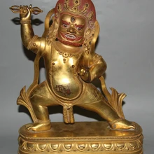 Bi001552 1" Тибет Буддизм 24 К Золото Свинка Ваджрадхара Ваджрабхайравы Богиня Статуя Будды