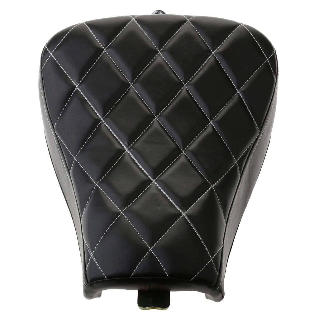 Black Motorcycle Stitching Front Driver Solo Seat Cushion For   Sportster XL1200 350*275*70mm Leather & Sponge Seat Cushion