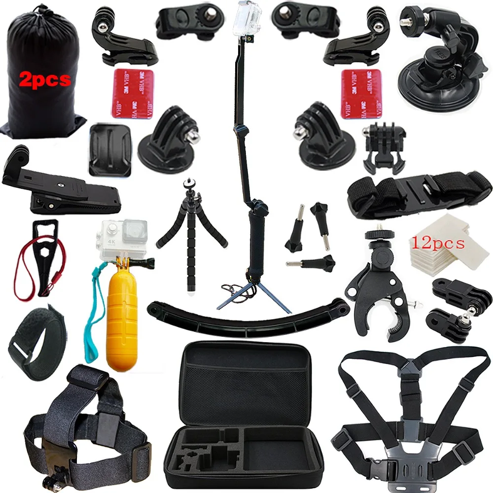 A9 for Gopro Accessories set go pro hero 6 5 4 3+ kit mount SJCAM SJ4000 xiaomi yi 4K eken h9 sony HDR AS100V tripod | Электроника