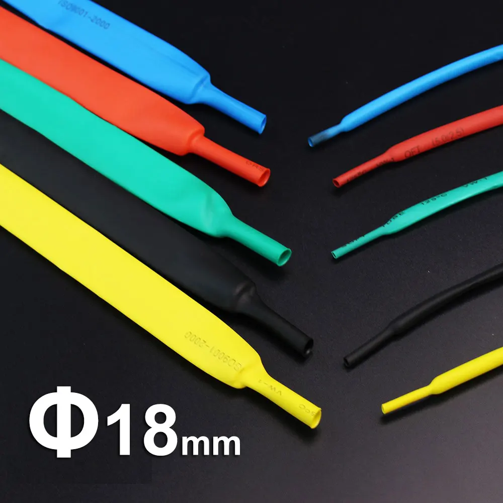 

1meter/lot 18mm Heat Shrink Tube 2:1 ratio Heatshrink Tubing Shrinkable Wrap Wire Cable Sleeve Kit high quality pls use heat gun