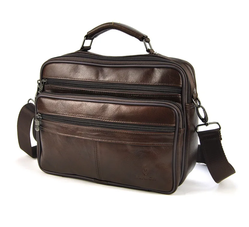 Genuine Leather Male Handbags Real Cowhide Casual Men Messenger Bags Satchel Shoulder Cross Body Bag Classic