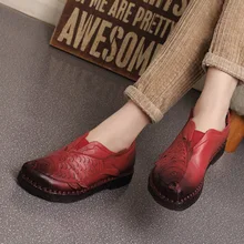 Личность Карп украшения ручной работы Винтаж женская обувь Пояса из натуральной кожи женские мокасины мягкая подошва удобная Обувь Туфли без каблуков