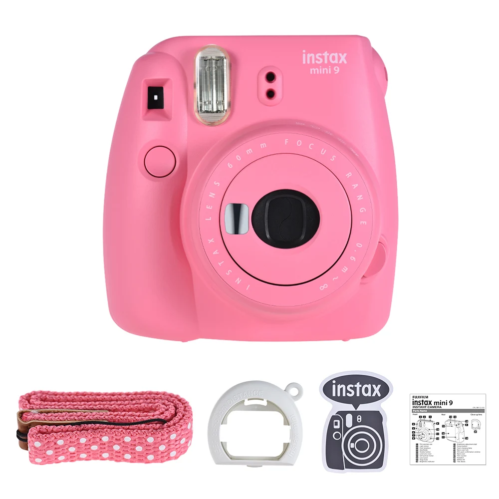 New 5 Colors Fujifilm Instax Mini 9 Instant Photo Camera + 40 sheet Fuji Instax Mini 8 White Film + Close up Lens