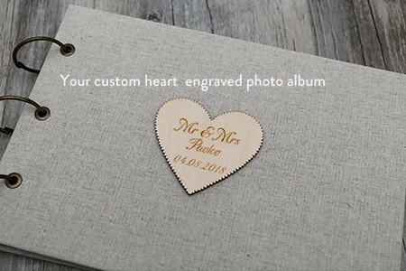 50 sheets with heart Индивидуальное деревенское льняное покрывало фотоальбом, свадебный фотоальбом, Свадебный Гость книга, самоклеющиеся DIY Скрапбукинг - Цвет: 50 sheets with heart