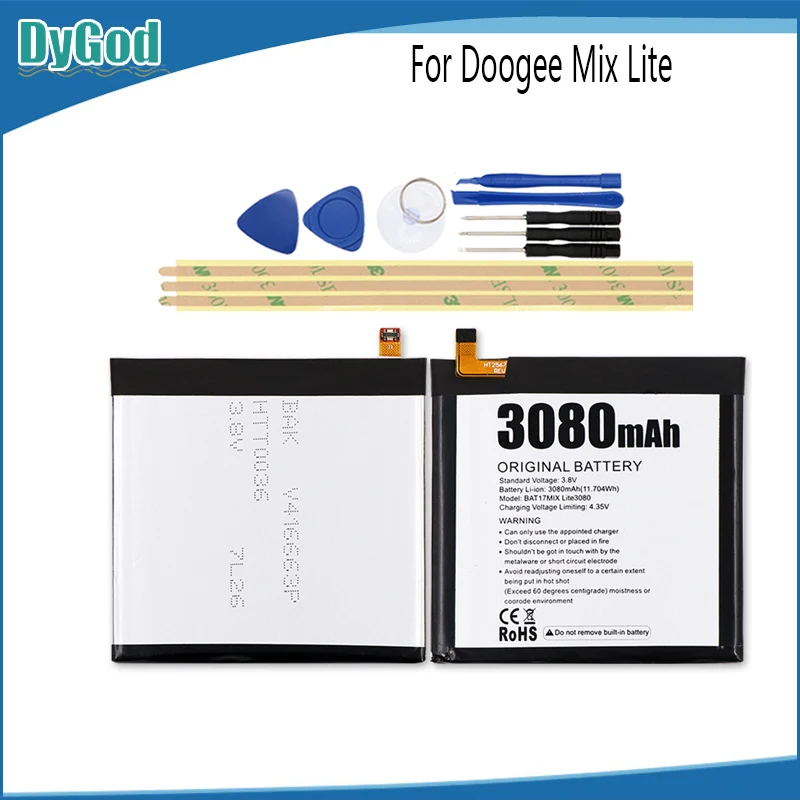 DyGod 3080mAh Для Doogee Mix Lite Экстрим Замена батареи Bateria Batterie MT6737 сотовый телефон +