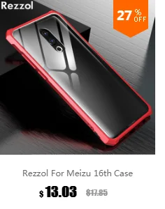 Чехол Rezzol для Meizu 16, закаленное стекло, задняя крышка для Meizu 16th, силиконовая рамка, жесткий глянцевый чехол для Meizu 16th Plus Capa