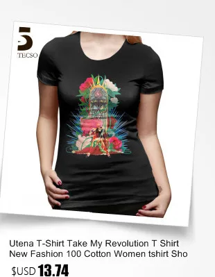 Utena футболка Take My Revolution футболка новая мода 100 хлопчатобумажная женская футболка с коротким рукавом и круглым вырезом белая женская футболка