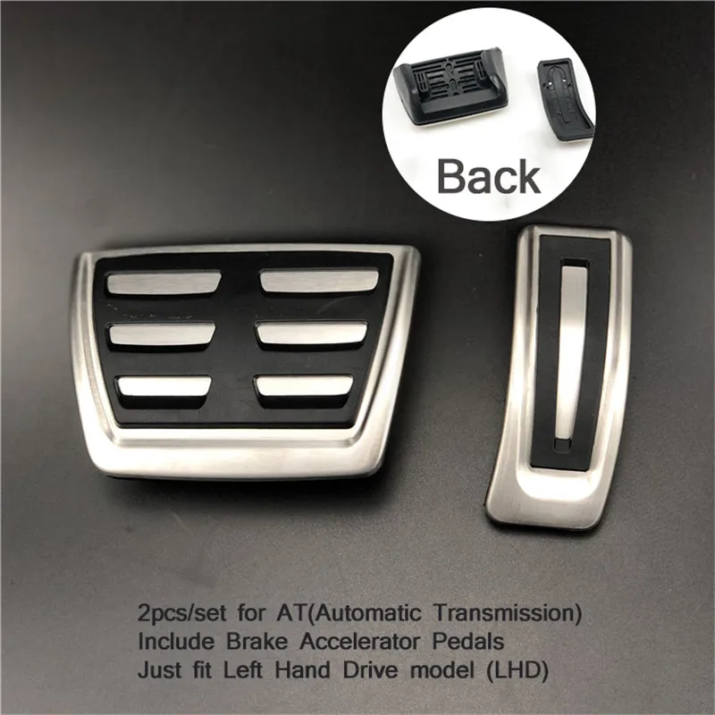 AT 2pcs Автомобильная педаль для Volkswagen Touareg Golf 7 Tiguan POLO/Seat Leon/Skoda Kodiaq Rapid/Porsche Cayenne Macan/Audi A3 A4 A5 A6 A7 Q3 Q7 - Название цвета: AT 2pcs