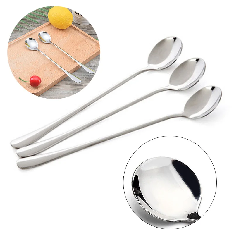 

JX-LCLYL 6Pcs 7.5" Long Stainless Steel Ice Cream Cocktail Coffee Soup Tea Spoons