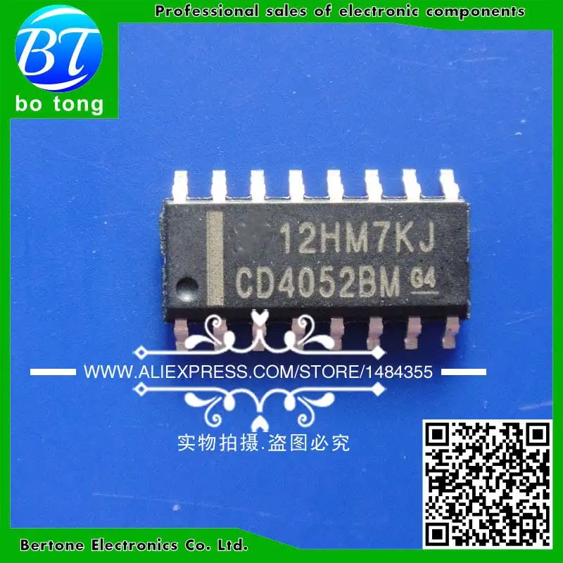 

100PCS CD4052BM CD4052 HEF4052BT HEF4052 SOP-16 Multiplexer Switch ICs CMOS Diff 4-Ch Ana Multipl/Demltplx