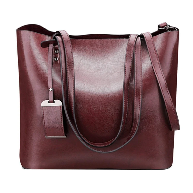 

Women Casual Shoulder Bag Genuine Leather Handbag Large Capacity Bag,Dark Purple