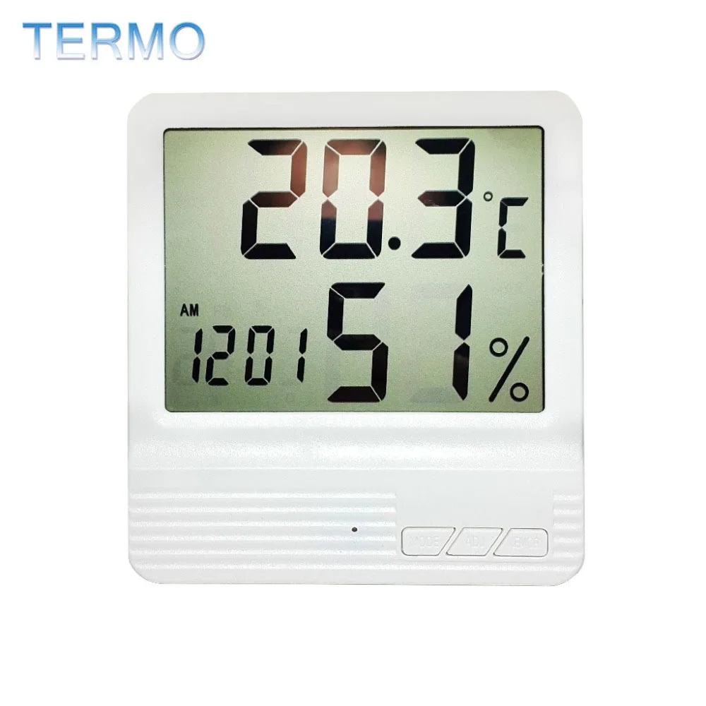 

4 in 1 Digital LCD Electronic Thermometer Hygrometer Temperature Humidity Monitor Stand Bracket Hanging Type Alarm Clock Home