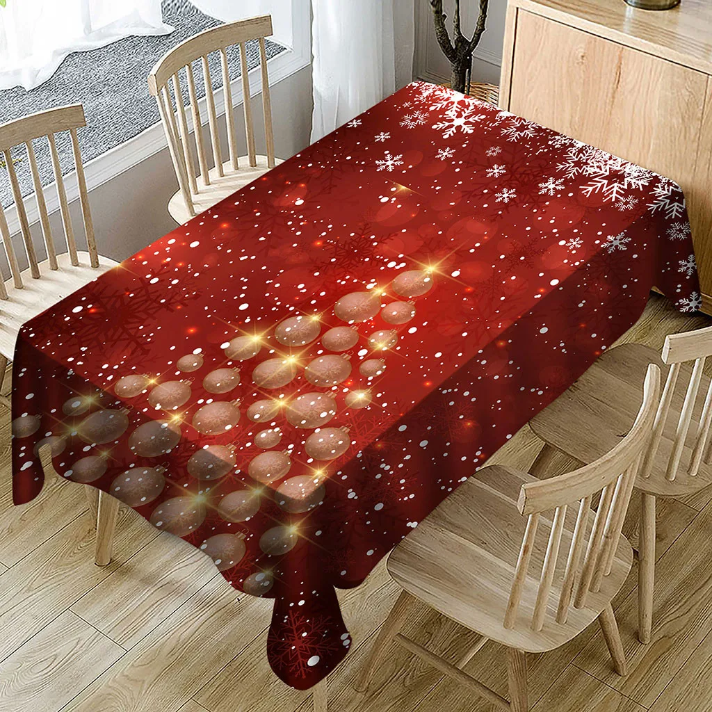 

Natal Noel Xmas decoration for home New year 2019 Christmas snowflake ornaments Tablecloth Print Rectangle Table Cover droship