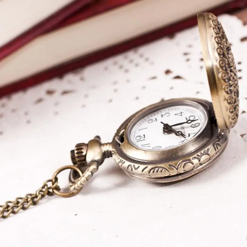 

Hot SellingHot Fashion Vintage Retro Bronze Quartz Pocket Watch Pendant Chain Necklace Christmas Gift DEC20Levert Dropship