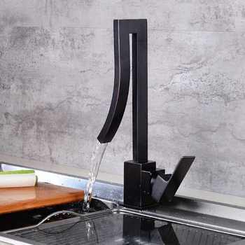 

3 Colors Brass Basin Faucet Single Handle Waterfall Basin Mixer Tap Hot And Cold Bathroom Faucet Sink Waterfall Faucet