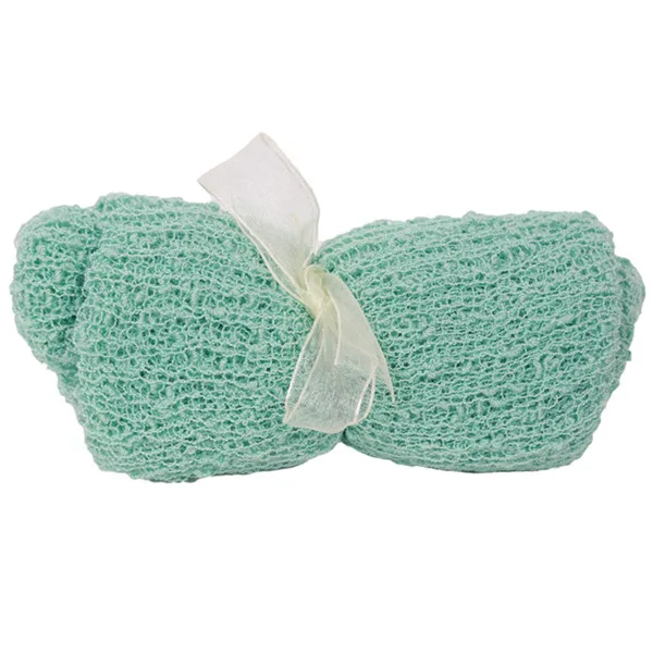 light blue Детский реквизит для фотосессии, одеяло из вискозы, стрейчевое вязаное одеяло, пеленальный гамак для новорожденного, Пеленальное Одеяло - Цвет: light blue