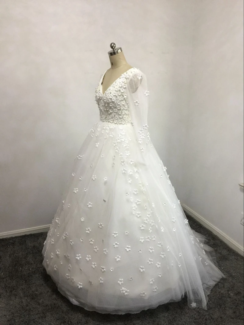 Новое поступление свадебные платья с длинным рукавом 2020 casamento v образный вырез