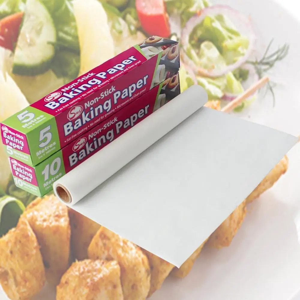 

5/10/35 Meters Oil Paper Foot Rice Barbecue Double-Sided Silicone Paper Oil-proof Baking Silicone Paper Non-stick Barbecue Paper