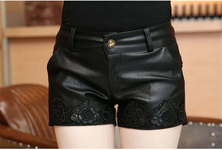 Printing Leather Shorts in Shorts