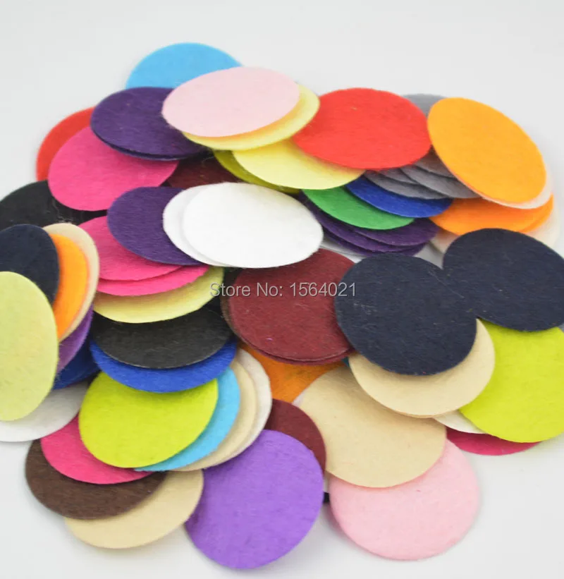 

Free shipping mix sorts of colors 4.0*4.0cm Round Felt accessory patch, good circle felt pads low price for 1000PCS/LOT
