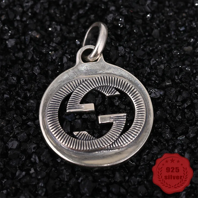 

100% 925 sterling silver pendant fashion personality wild retro simple style letter style to send lover gift 2019 new hot