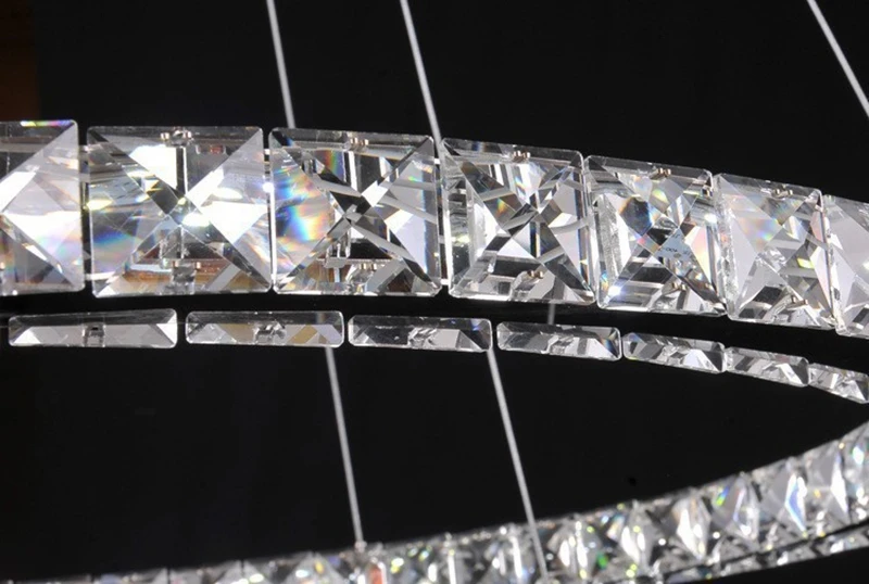 Новое 3 кольцо с круглым бриллиантом хрустальная лампа Современная гостиная светодиодный люстры K9 кристалл Полированный Хром Люстры