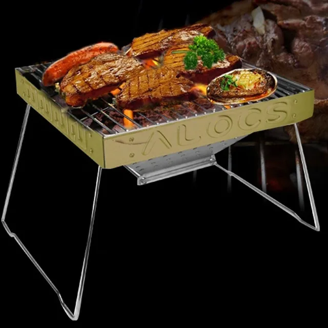 Best price at $180 Cheap Alocs Camping Convenience Carry Outdoor Portable Grill Barbecue Stove Folding Portable Charcoal Carbon Oven Set CF-PG05