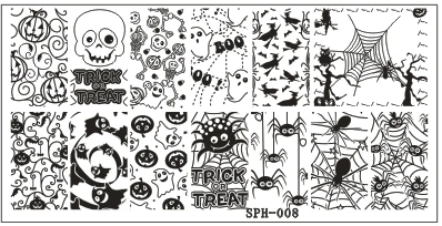 Рождество и Хэллоуин шаблон пластины для штамповки ногтей изображения ногтей печать штампы маникюрные шаблон инструменты для дизайна ногтей - Цвет: SPH008