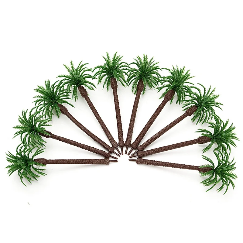 

Kiwarm Modern 10pcs Plastic ModelTrees Train Coconut Rainforest Scenery Scale Layout Craft Gift For Kids Home Decor Miniatures