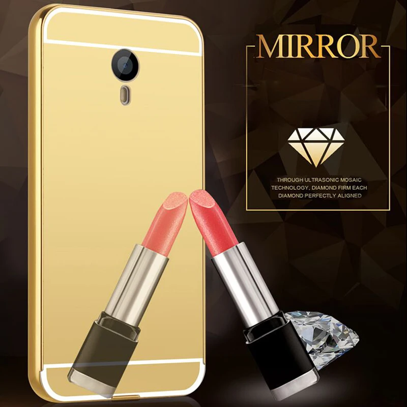 2016 Newest for Meizu no Blue Note 2 (M2 Note) 5.5" Aluminum Metal Frame & mirror acrylic back cover Hot Phone Bag Cases