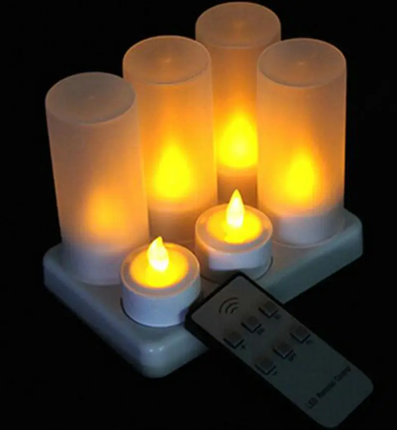 Sensible Set Of 6 Led Candles W/remote Controller Flickering Frosted Rechargeable Tea Light Candle Waxless Christmas Wedding Party Decor Clear-Cut Texture Home
