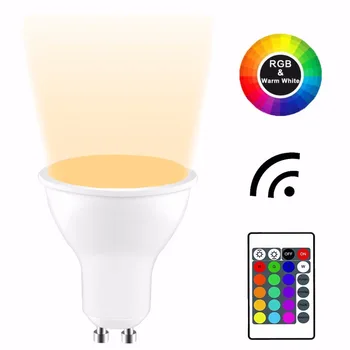 

16 colors RGB rgbw LED Light Bulb Smart Lighting Lamp E27 GU10 Color Change Dimmable spotlight + 24key IR Remote Controller 5W