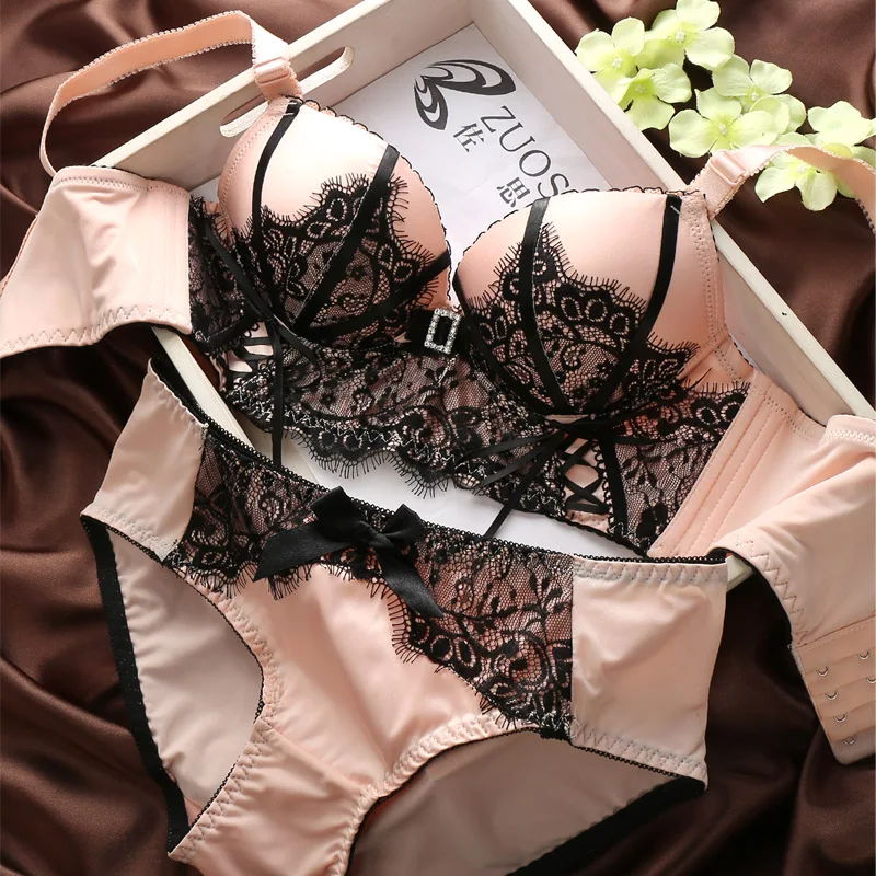 Fashion Brand Sexy Lace Women Bra Set Diamond Push Up Underwear Bras