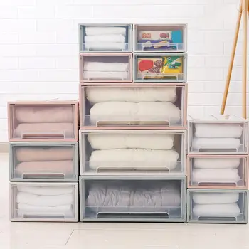 

Storage Cabinet Drawer Plastic Storage Box Household Storage Box Transparent Storage Cabinet Q