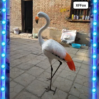 

big new simulation orange mouth Flamingo model foam&furs long legs Flamingo model doll gift about 110cm xf1028